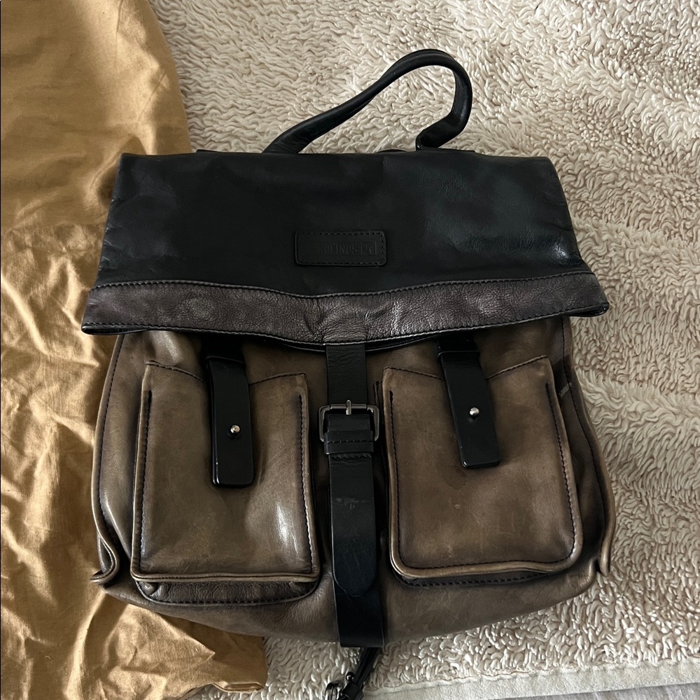 Pikolinos Two-Tone Leather Backpack — repair needed (broken strap)